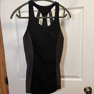 Fabletics Women's Black and Gray Racerback Top